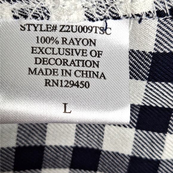 Womens Top Large Country Western Boho Embroidered Floral Plaid Button Down NWT - Picture 6 of 7